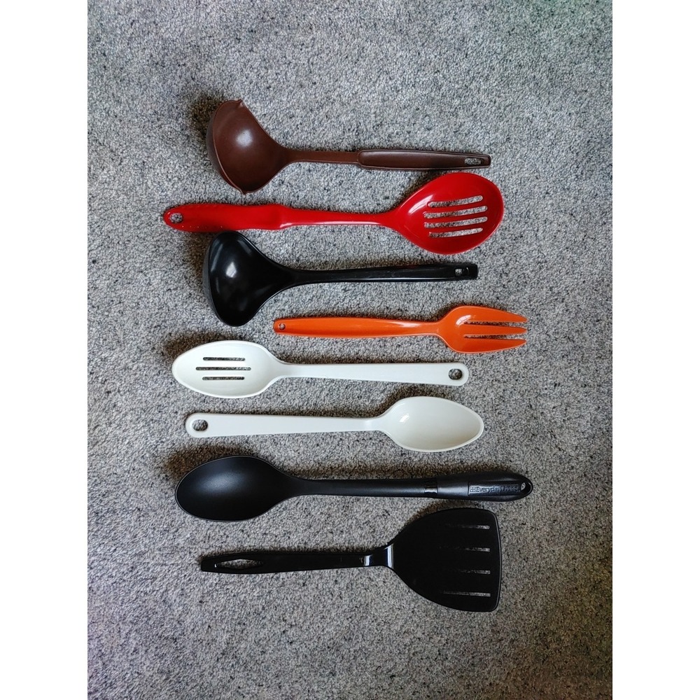 Vintage Kitchen Utensils Lot of 8 Spoons Ladle Melamine Retro Tailor Made Ekco